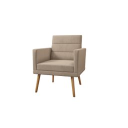 Kit 6 Poltronas Decorativas Lux Suede Bege - 3