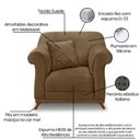 Ver imagem 4 de Kit 2 Poltronas E Sofá 2 Lugares 1,80m Pés Castanho Caramelo