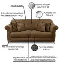 Ver imagem 5 de Kit 2 Poltronas E Sofá 2 Lugares 1,80m Pés Castanho Caramelo