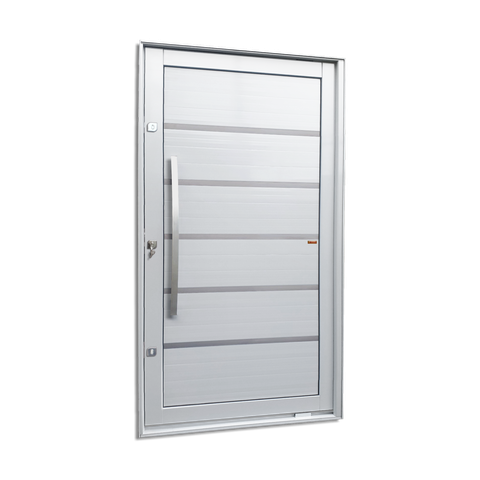 Porta Pivotante Alumínio Lambril Premium c/Pux.Esq. Elite Branco 240x150 Brimak