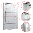 Ver imagem 3 de Porta Pivotante Alumínio Lambril Premium c/Pux.Esq. Elite Branco 240x150 Brimak