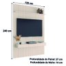Painel para Tv até 55 Polegadas 1,39x2,40m Ripado com Nicho Arbo Off White Edn - 2