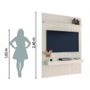 Ver imagem 5 de Painel para Tv até 55 Polegadas 1,39x2,40m Ripado com Nicho Arbo Off White Edn