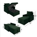 Ver imagem 3 de Sofá 3 em 1 Chaise, Cama e Baú Neve Verde Estofama