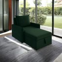 Ver imagem 2 de Sofá 3 em 1 Chaise, Cama e Baú Neve Verde Estofama