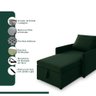 Sofá 3 em 1 Chaise, Cama e Baú Neve Verde Estofama - 4