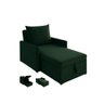 Sofá 3 em 1 Chaise, Cama e Baú Neve Verde Estofama - 1