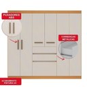 Ver imagem 7 de Guarda Roupa 7 Portas com Cômoda 5 Gavetas 2 Portas Bege/Freijo/White Laca