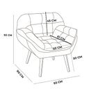 Ver imagem 3 de Poltrona para Sala de Estar Pés Trapézio Miami Bege