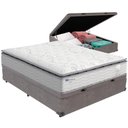 Ver imagem 1 de Cama Box Baú e Colchão Amsterdã Molas Ensacadas Casal Probel Casal Cinza