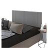 Cabeceira Suspensa Cama Box Casal Riscada Suede 140x55:cinza - 1