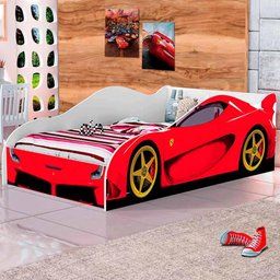 Cama De Carro Vermelho Solteiro Basoto Com Colchão Probel D20 - 2