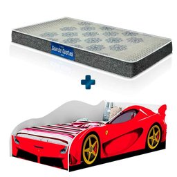 Cama De Carro Vermelho Solteiro Basoto Com Colchão Probel D20 - 1