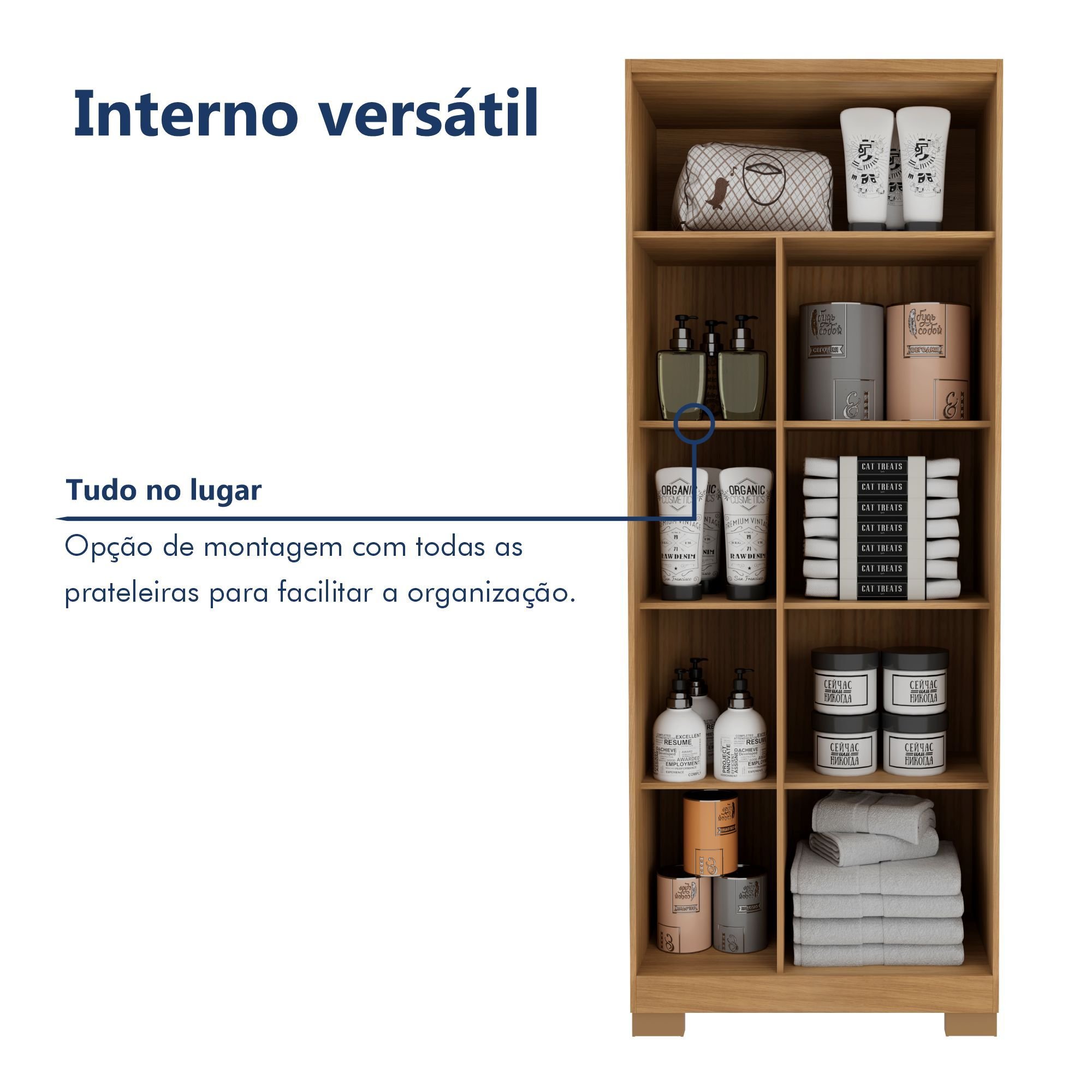 Armário Multiuso Guarda Roupa 2 Portas com Chave Virtus - 8