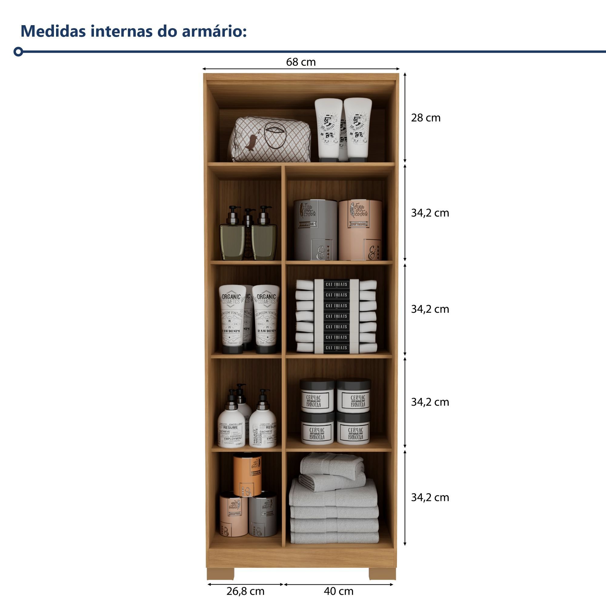 Armário Multiuso Guarda Roupa 2 Portas com Chave Virtus - 11