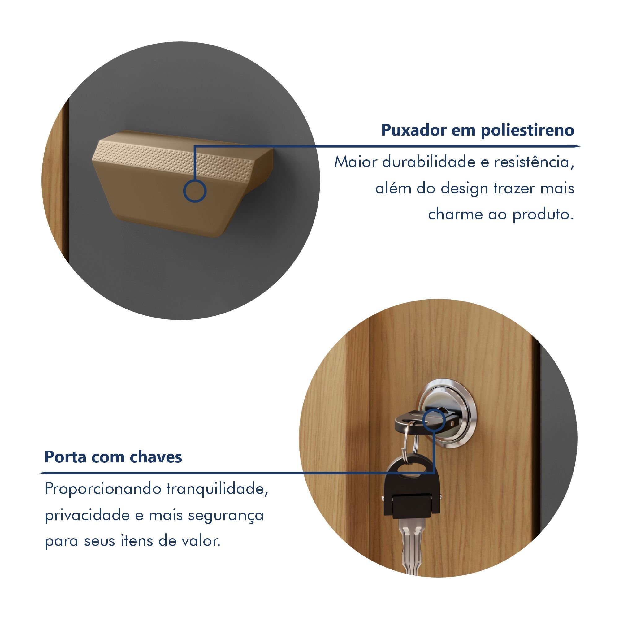 Armário Multiuso Guarda Roupa 2 Portas com Chave Virtus - 6