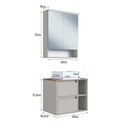 Ver imagem 3 de Conjunto para Banheiro Gabinete Suspenso 60cm com Cuba Espelheira com LED Bege/Arenas