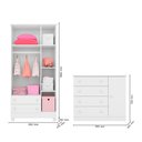 Ver imagem 5 de Conjunto para Quarto de Bebê Completo Cômoda Berço com Colchão e Roupeiro Doce Sonho Branco Qmovi
