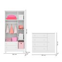 Ver imagem 4 de Conjunto para Quarto de Bebê Completo Cômoda Berço com Colchão e Roupeiro Doce Sonho Branco Qmovi