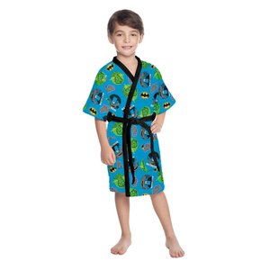 Roupão Quimono Aveludado Infantil Lepper Batman Tam G Azul