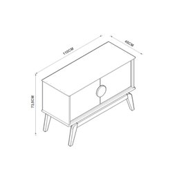 Buffet Aparador Paris 2 Portas 110cm - 5