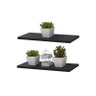 Kit 2 Prateleiras 40 X 15cm Preta Suporte Invisível - 2