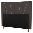 Ver imagem 1 de Cabeceira Cama Box Casal King Size Dallas 195cm Suede Marrom - Desk Design