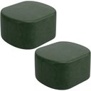 Ver imagem 1 de Kit 2 Puffs Decorativos Orgânico para Living Quarto 70cm Doha W01 Couríssimo Verde Musgo - Lyam Deco
