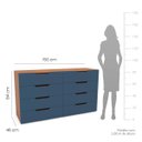 Ver imagem 3 de Cômoda Madri com 8 Gavetas 150x84cm Azul/Freijó 250697