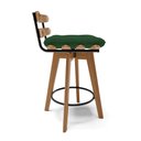 Ver imagem 4 de kit 04 Banquetas Giratória Costela Veludo Verde Base Madeira MA70 - D'Rossi DRossi