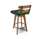 Ver imagem 5 de kit 04 Banquetas Giratória Costela Veludo Verde Base Madeira MA70 - D'Rossi DRossi