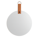 Ver imagem 1 de Espelho Decorativo de Parede Redondo 28cm com Alça de Couro Sintético para Pendurar