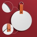 Ver imagem 4 de Espelho Decorativo de Parede Redondo 28cm com Alça de Couro Sintético para Pendurar