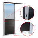 Ver imagem 3 de Porta Correr Suspensa Meia Lambril Meia Vidro Esq L.25 Mix Preta 210x70 Brimak