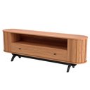 Ver imagem 4 de Rack Curvo para Tv de até 70" com 01 Gaveta 180cm 100% Mdf Tb300 Dalla Costa-freijó/preto Fosco