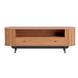 Rack Curvo para Tv de até 70" com 01 Gaveta 180cm 100% Mdf Tb300 Dalla Costa-freijó/preto Fosco - 2