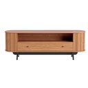 Ver imagem 2 de Rack Curvo para Tv de até 70" com 01 Gaveta 180cm 100% Mdf Tb300 Dalla Costa-freijó/preto Fosco