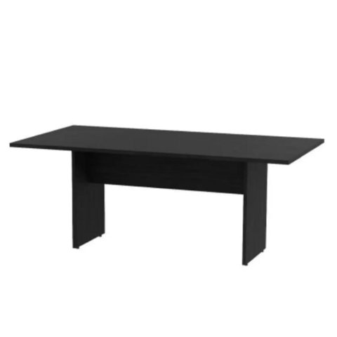Mesa de Reunião Retangular 260 x 120 cm Pé Painel PE25 MDP Cor Preta Base Preta