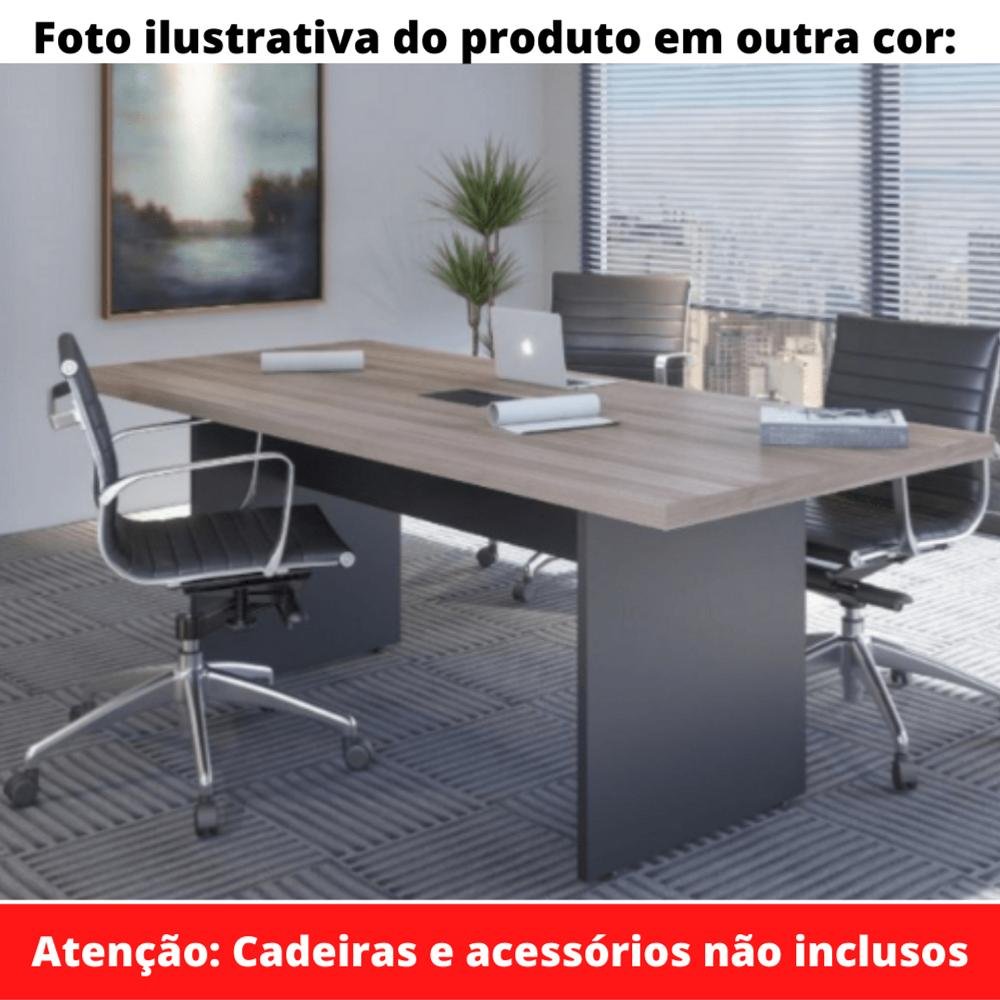 Mesa de Reunião Escritório 4 Lugares 1,60m x 80cm Tampo 30mm F5 Office