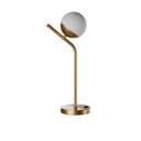 Ver imagem 5 de Kit 2 Abajur Luminária de Mesa Moderno Inclinado Dourado com Vidro Globo e Lâmpada Branco Quente