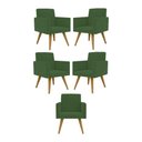 Ver imagem 1 de Kit 05 Cadeiras Poltronas Decorativa - Escritório - Recepção Cor:verde