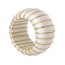 Ver imagem 1 de Conjunto C-4 Porta Guardanapo Natalino Listrado Branco e Dourado Natal 5x3cm Cromus