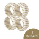 Ver imagem 2 de Conjunto C-4 Porta Guardanapo Natalino Listrado Branco e Dourado Natal 5x3cm Cromus