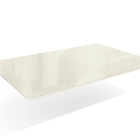 Tampo para Mesa de Jantar Retangular 120x80cm em Vidro e MDF Off White Kappesberg