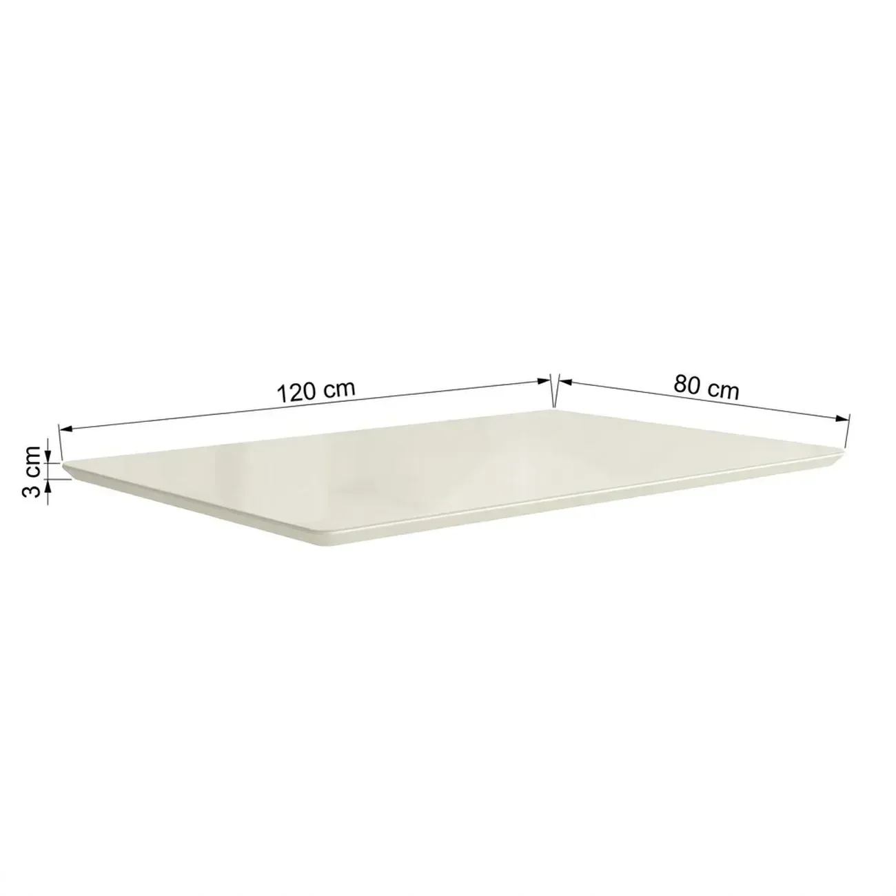 Ver imagem 2 de Tampo para Mesa de Jantar Retangular 120x80cm em Vidro e MDF Off White Kappesberg Branco/Withe
