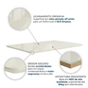 Ver imagem 3 de Tampo de Mesa de Jantar Retangular 120x80cm em MDF e Vidro Off White
