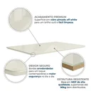 Ver imagem 3 de Tampo de Mesa de Jantar Retangular 120x80cm em MDF e Vidro Off White