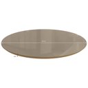 Ver imagem 2 de Tampo Redondo Mesa de Jantar com Vidro 105cm Marrom/Freijo/Bronze