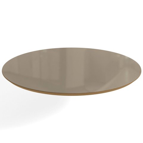 Tampo Redondo Mesa de Jantar com Vidro 105cm Marrom/Freijo/Bronze