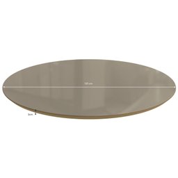 Tampo Redondo Mesa de Jantar com Vidro 105cm - 2